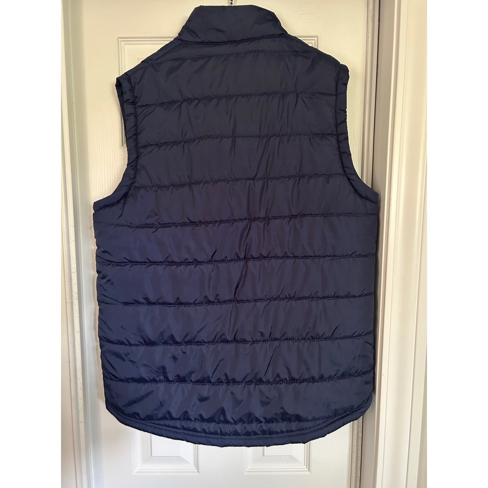 Nat Nast Mens Navy Blue Puffer Vest Luxury Originals Full Zip Quilted Jacket L - Picture 2 of 4